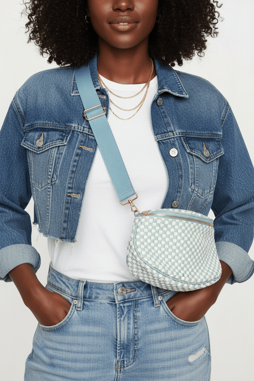 Checkered Crossbody Bag - House of FaSHUN by Shun Melson