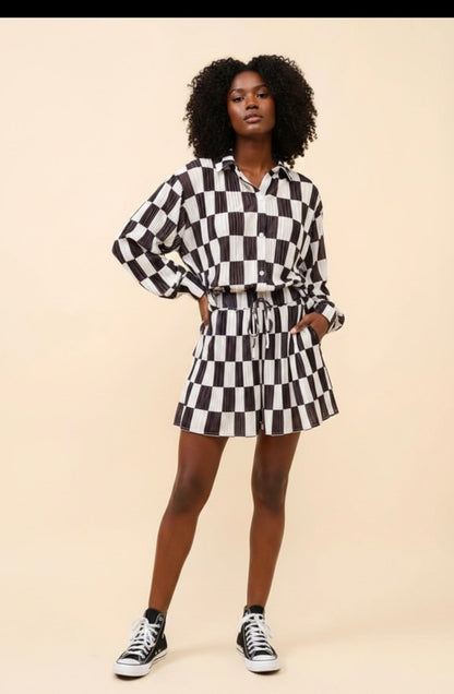 Checkered Short Set - House of FaSHUN by Shun Melson
