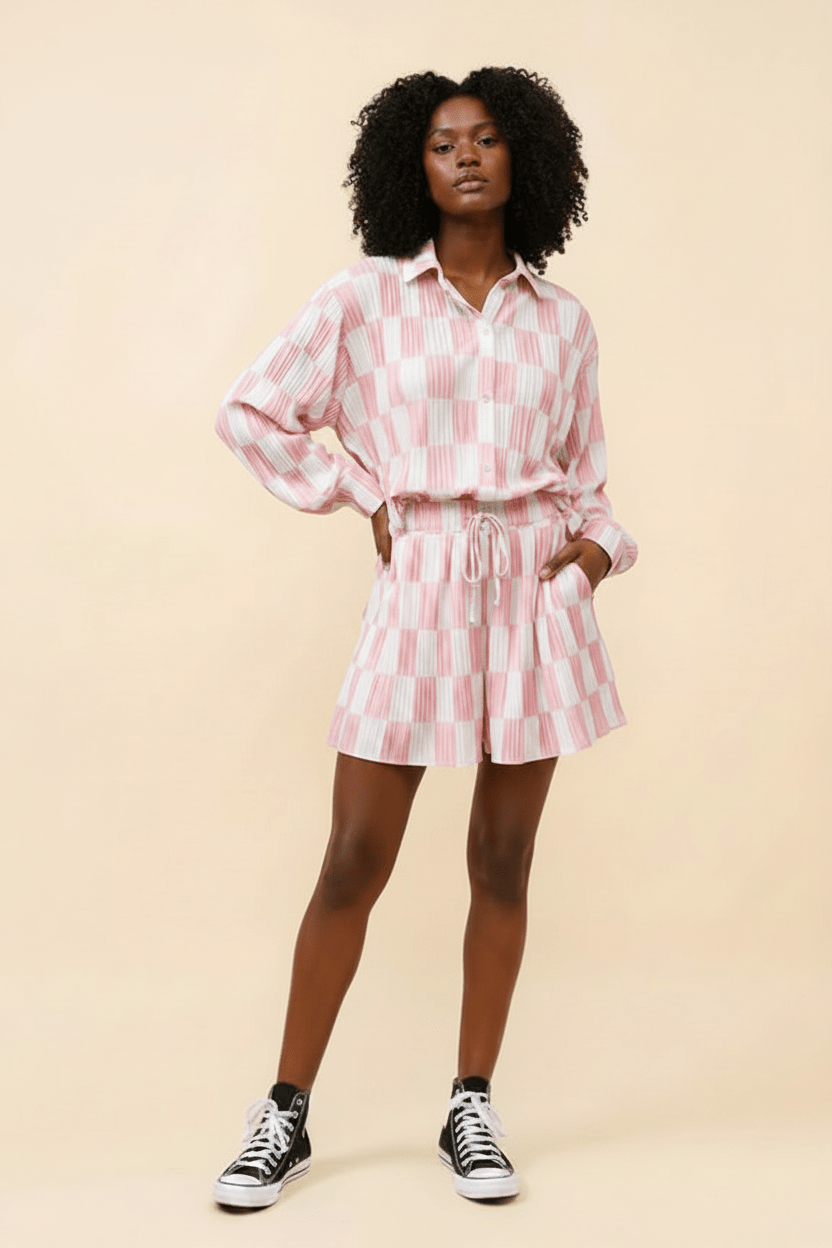 Checkered Short Set - House of FaSHUN by Shun Melson