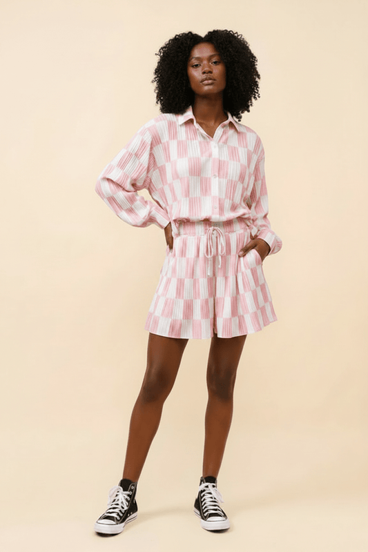 Checkered Short Set - House of FaSHUN by Shun Melson
