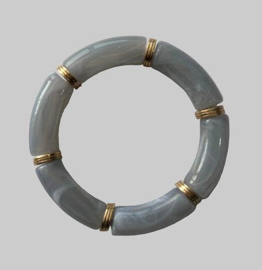Chunky Oval & Tube Bead Stretch Bracelet - House of FaSHUN by Shun Melson