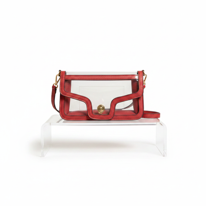 Clear Red Croc Crossbody Display