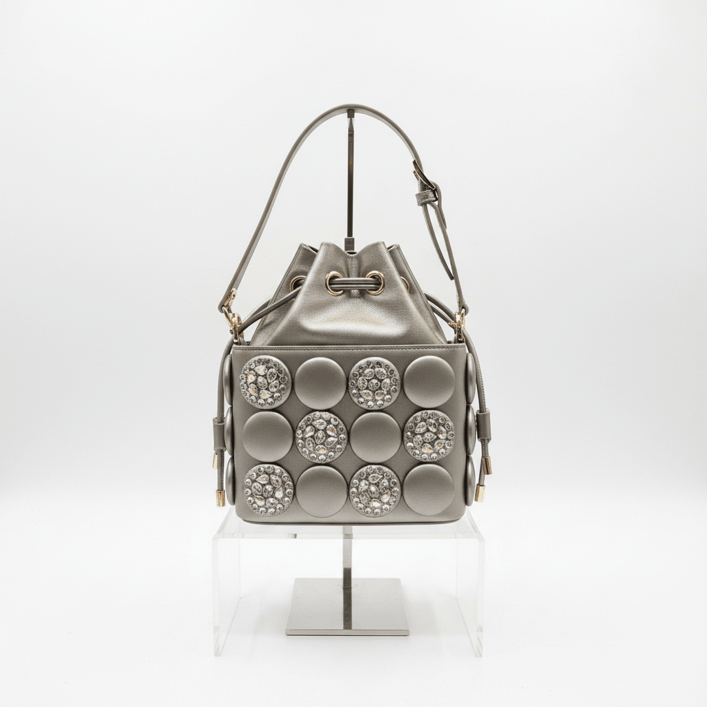 Crystal Bubble Jewel Bucket Bag - House of FaSHUN by Shun Melson