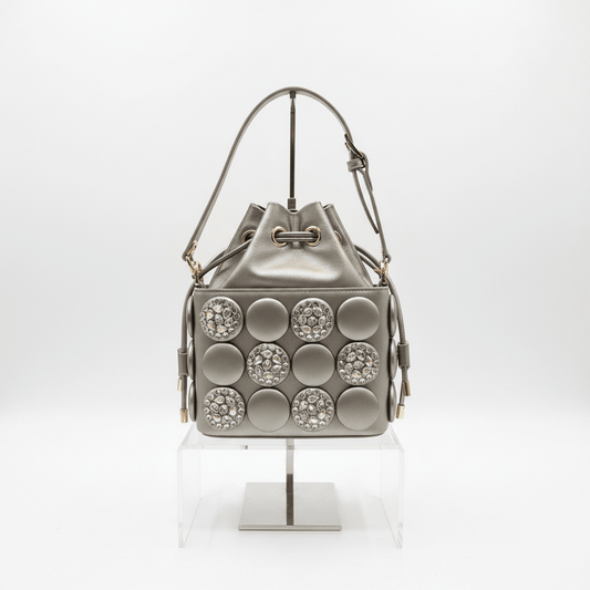 Crystal Bubble Jewel Bucket Bag - House of FaSHUN by Shun Melson