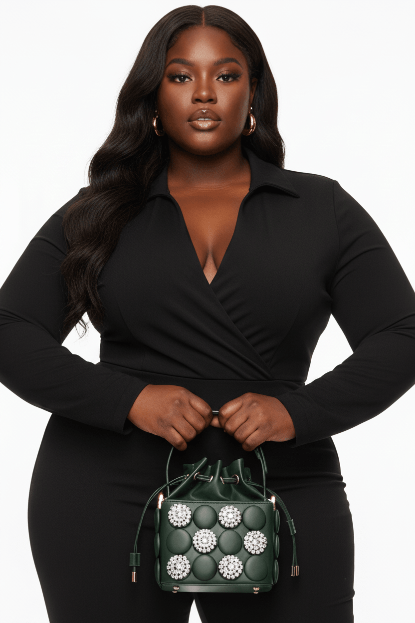 Crystal Bubble Jewel Bucket Bag - House of FaSHUN by Shun Melson