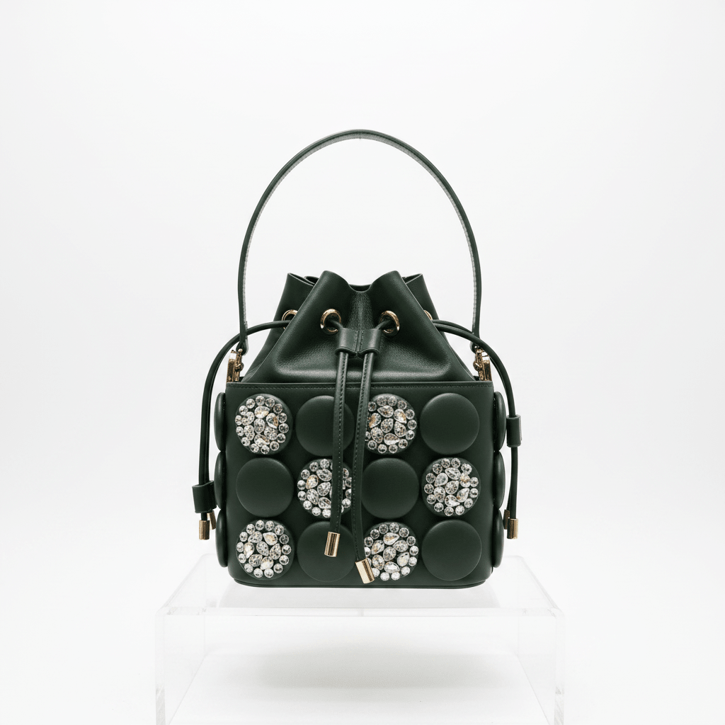 Crystal Bubble Jewel Bucket Bag - House of FaSHUN by Shun Melson