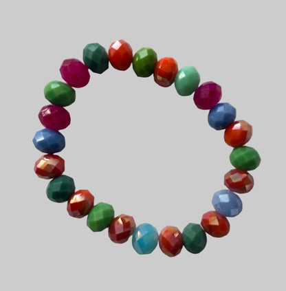 Crystal Faceted Bead Stretch Bracelet - House of FaSHUN by Shun Melson
