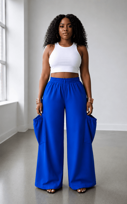 Deep Pocket Palazzo Pants - House of FaSHUN by Shun Melson
