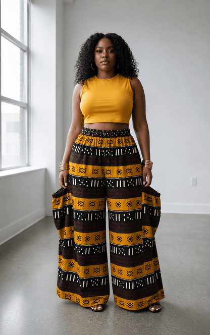 Deep Pocket Palazzo Pants - House of FaSHUN by Shun Melson