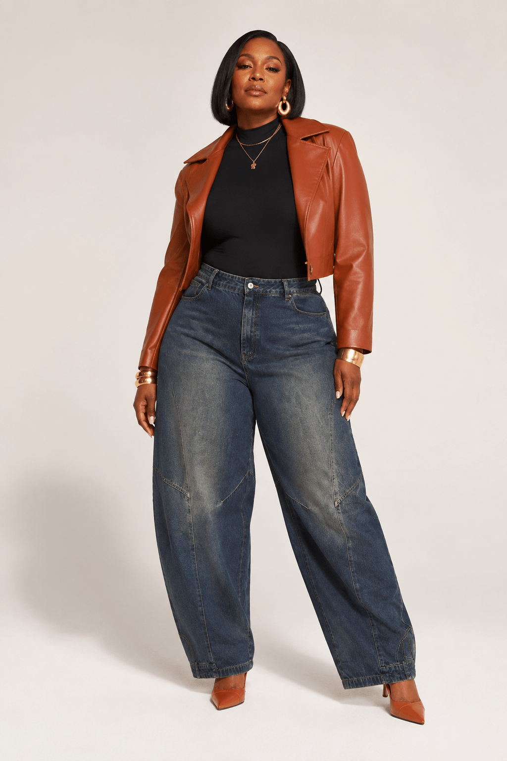 Denim Barrel Plus Jeans - House of FaSHUN by Shun Melson