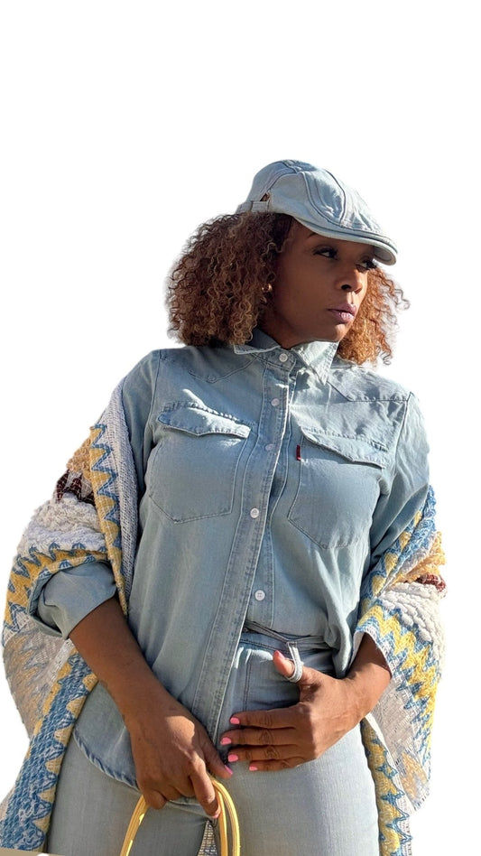 Denim Blouses - House of FaSHUN by Shun Melson