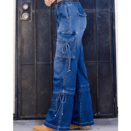 Denim Cargo Toggle Pants - House of FaSHUN by Shun Melson