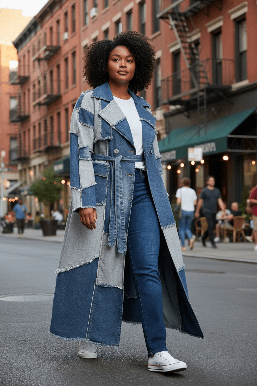 Denim Patch Trench - House of FaSHUN by Shun Melson
