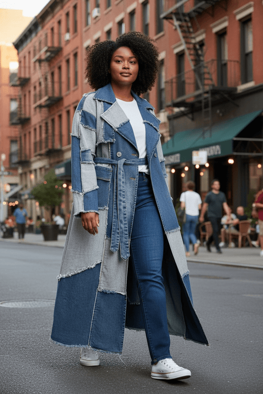 Denim Patch Trench - House of FaSHUN by Shun Melson
