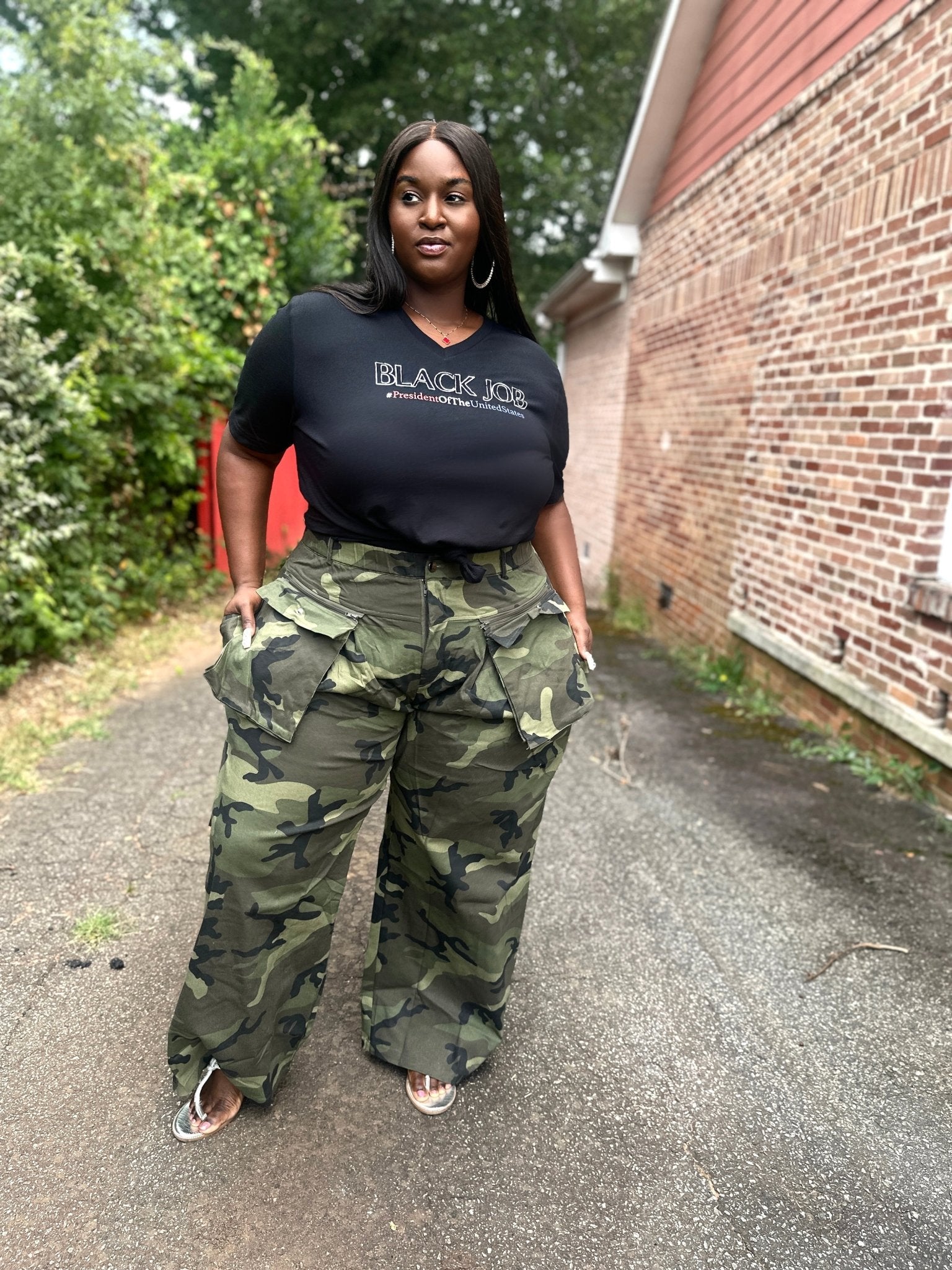 Elastic Waist Cargo Pants - House of FaSHUN by Shun Melson