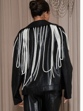 Faux Leather Pearl jacket - House of FaSHUN by Shun Melson