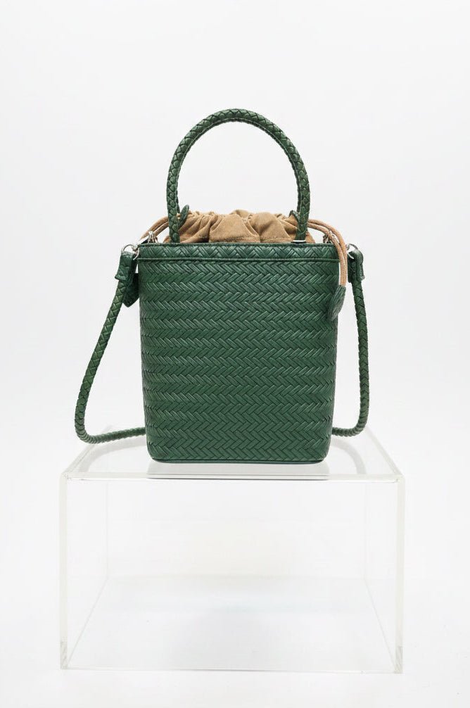 Forest Green Mini Bucket Bag - House of FaSHUN by Shun Melson
