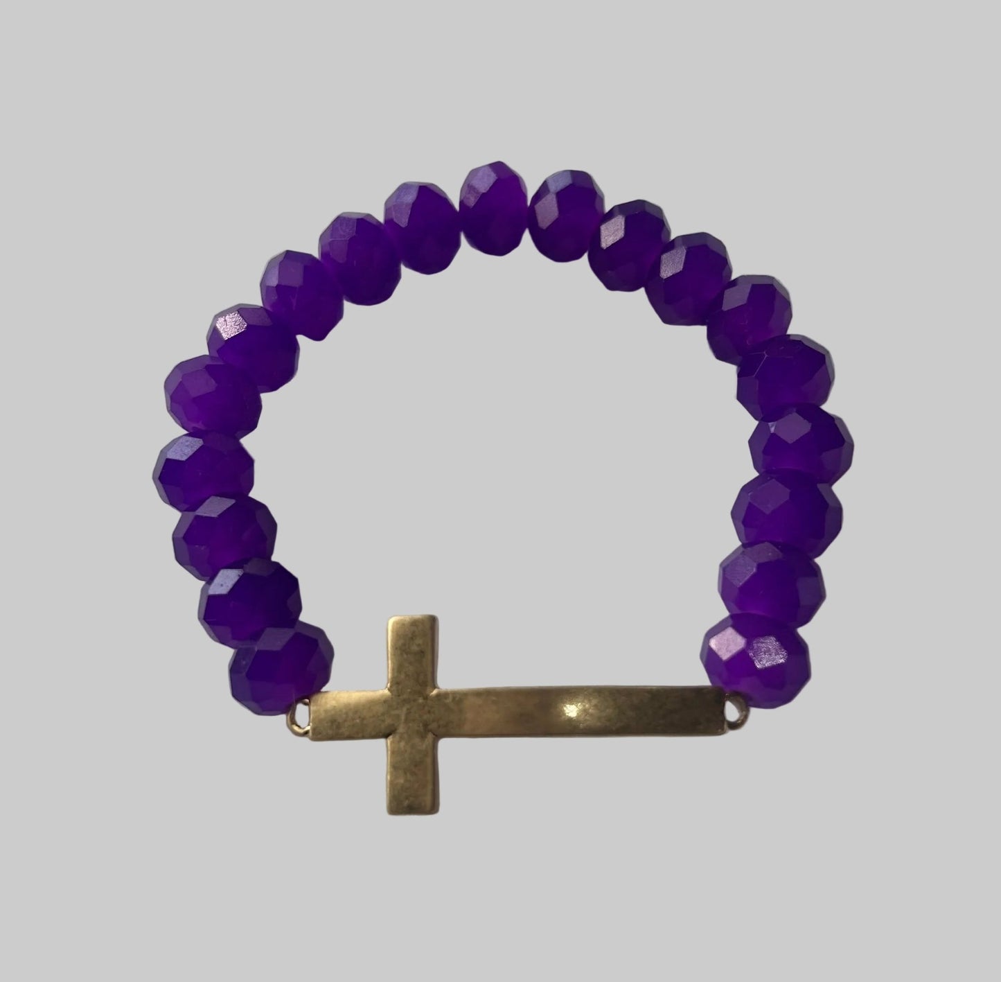 Gold Cross Beaded Stretch Bracelet - House of FaSHUN by Shun Melson