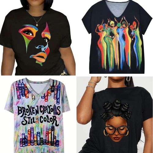 Graphic Vibrant Short Sleeve T - shirts - House of FaSHUN by Shun Melson