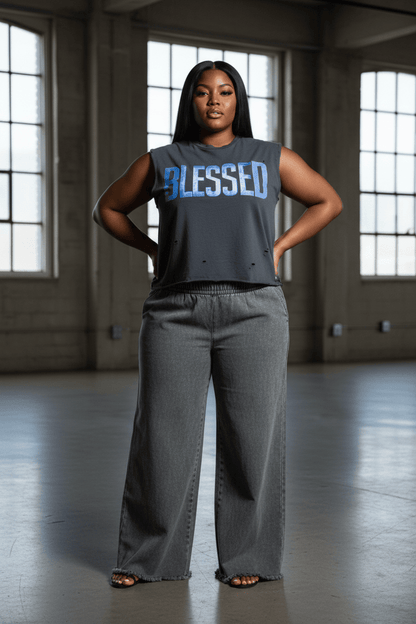 Grey Vintage Washed Pants - House of FaSHUN by Shun Melson