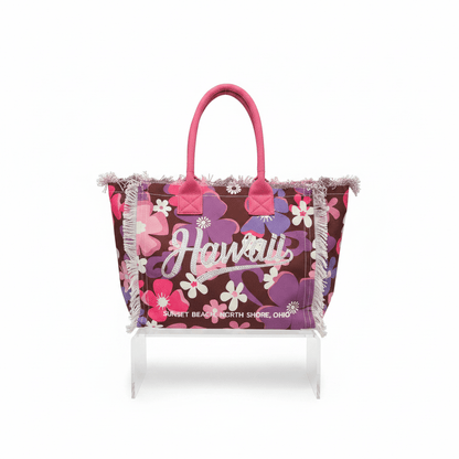 Hawaii Fringe Canvas Tote Bag - House of FaSHUN by Shun Melson