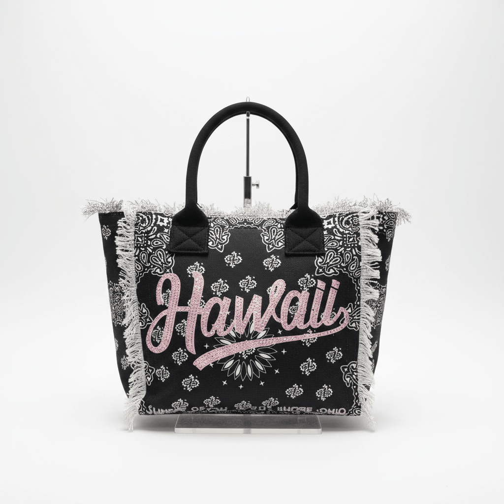 Hawaii Fringe Canvas Tote Bag - House of FaSHUN by Shun Melson
