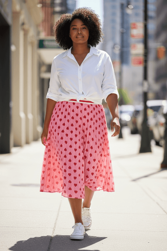 Heart Pleated Skirt - House of FaSHUN by Shun Melson