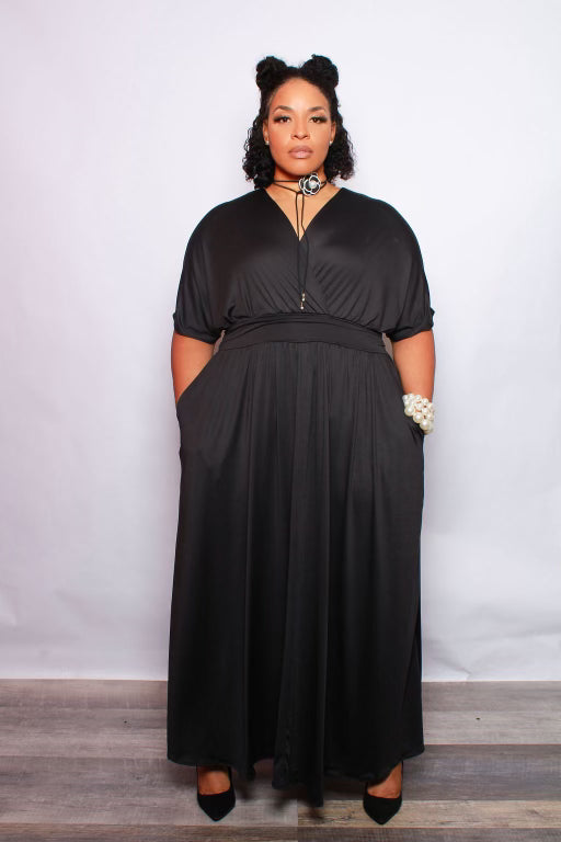 PLUS Women's Black Maxi Dress