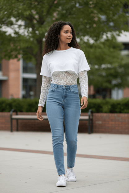 Lace Tee Bodysuit - House of FaSHUN by Shun Melson