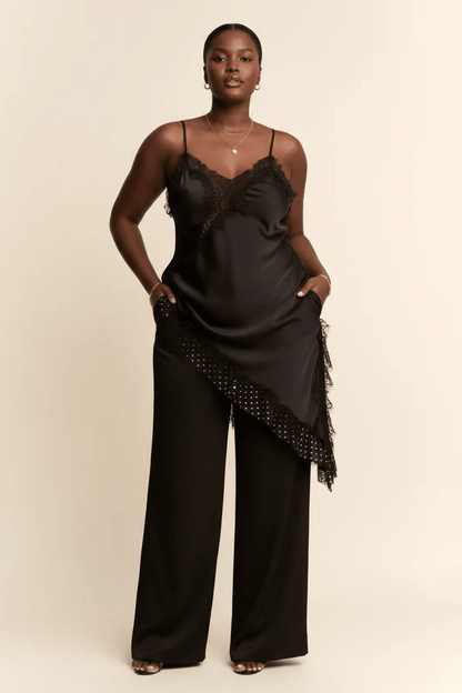 Lace Trim Slip Dress - House of FaSHUN by Shun Melson