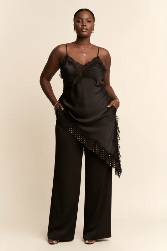 Lace Trim Slip Dress - House of FaSHUN by Shun Melson