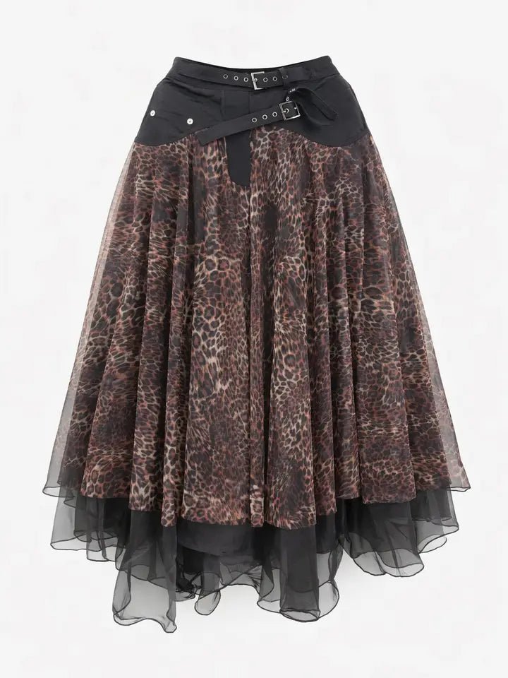 Leopard Denim Skirt - House of FaSHUN by Shun Melson