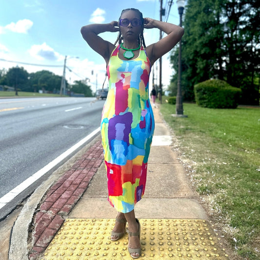 Multi Color Racerback Dress - House of FaSHUN by Shun Melson