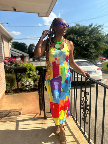 Multi Color Racerback Dress - House of FaSHUN by Shun Melson