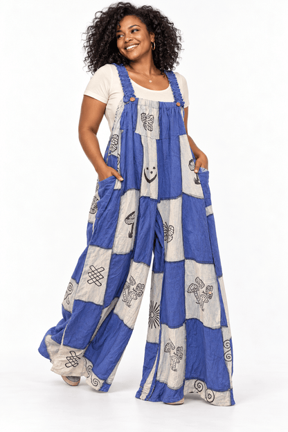 Mushroom Patchwork Wide Leg Jumpsuit - House of FaSHUN by Shun Melson