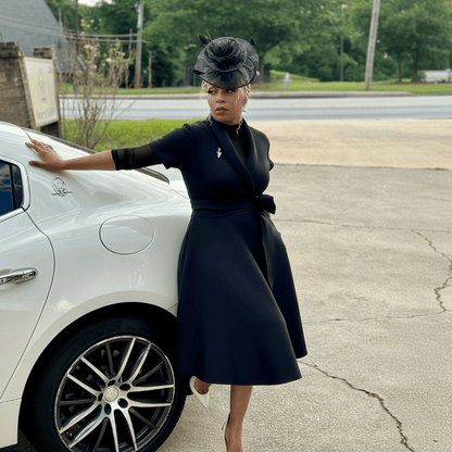 Neoprene Wrap Front Dress - House of FaSHUN by Shun Melson