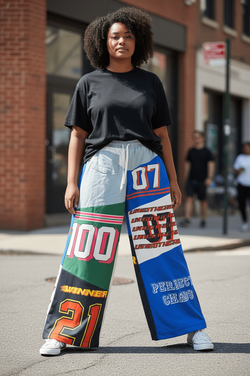 Number Pattern Print Pants PREORDER - House of FaSHUN by Shun Melson