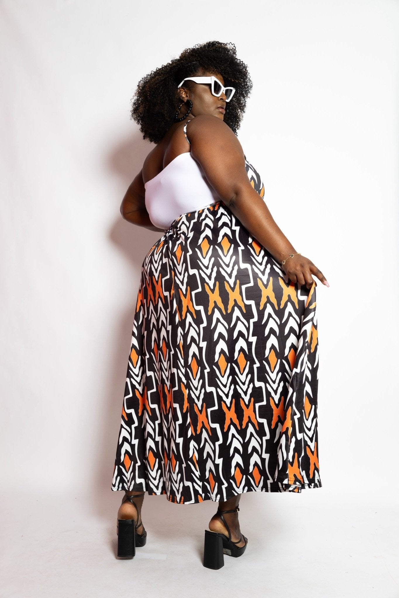 Orange & Black Back Out Dress - House of FaSHUN by Shun Melson