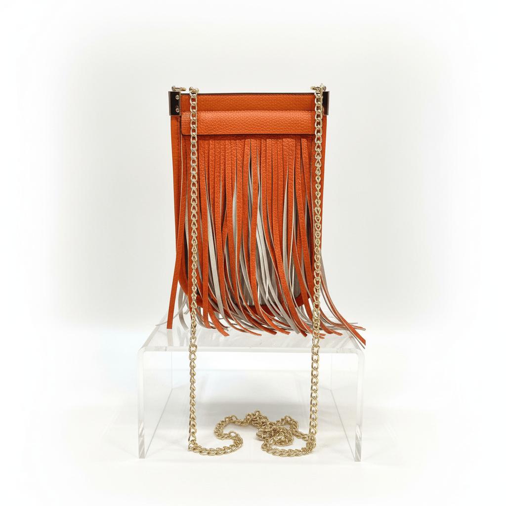 Orange Fringe Mini Bag - House of FaSHUN by Shun Melson