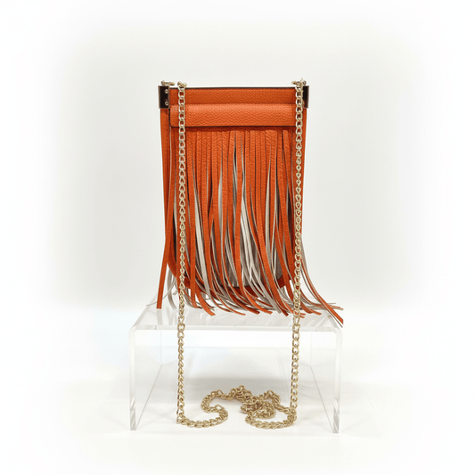 Orange Fringe Mini Bag - House of FaSHUN by Shun Melson