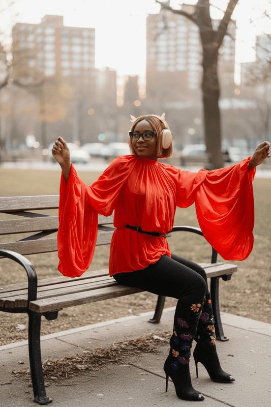 Orange Romper Jumper - House of FaSHUN by Shun Melson