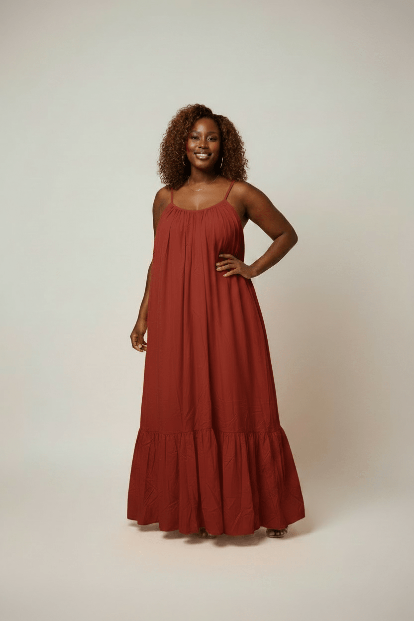Our Favorite Maxi Dress — Elegant & Versatile — House of FaSHUN Rust / Plus 40-42