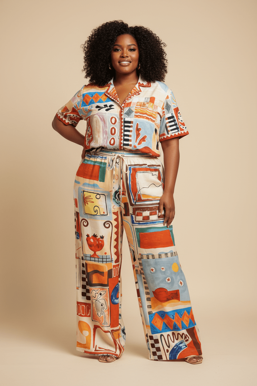 Pattern Pant Set - House of FaSHUN by Shun Melson