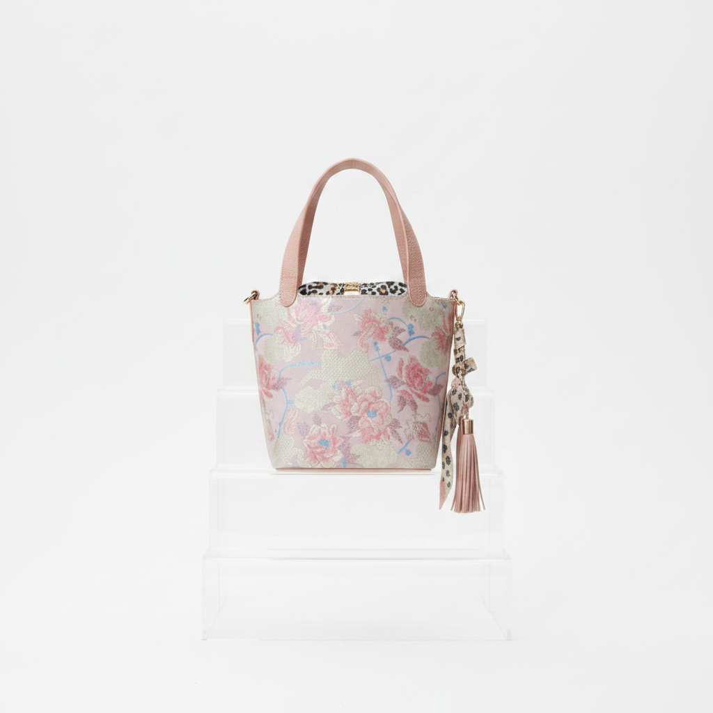 Pink Floral Dragon Bucket Bag