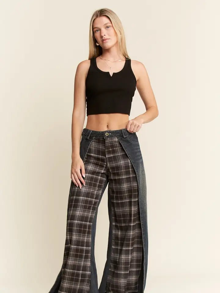 Plaid Denim Jeans - House of FaSHUN by Shun Melson