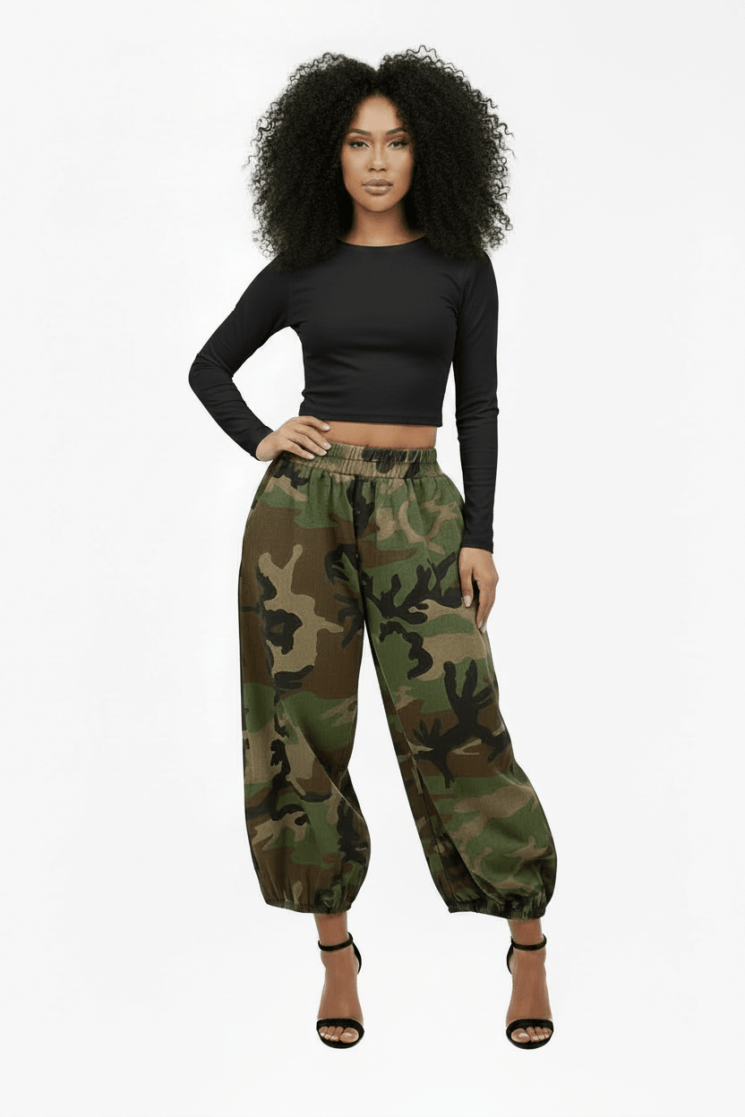 Preorder Camo Elastic Bottom Shorts - House of FaSHUN by Shun Melson