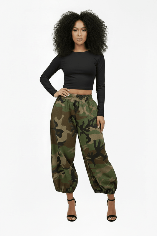 Preorder Camo Elastic Bottom Shorts - House of FaSHUN by Shun Melson