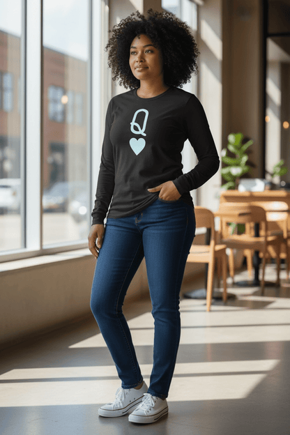 Queen Heart Pieces Long Sleeve Shirt - House of FaSHUN by Shun Melson