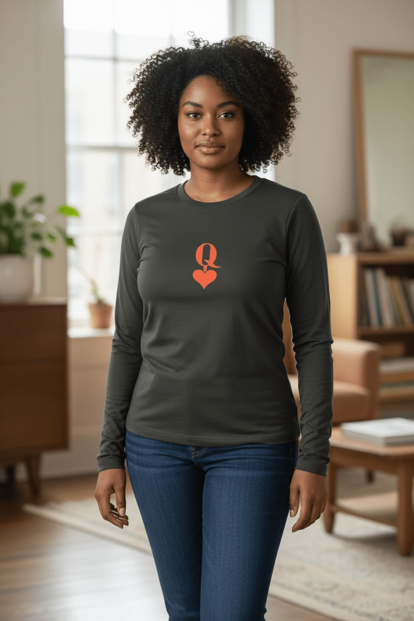 Queen Heart Pieces Long Sleeve Shirt - House of FaSHUN by Shun Melson