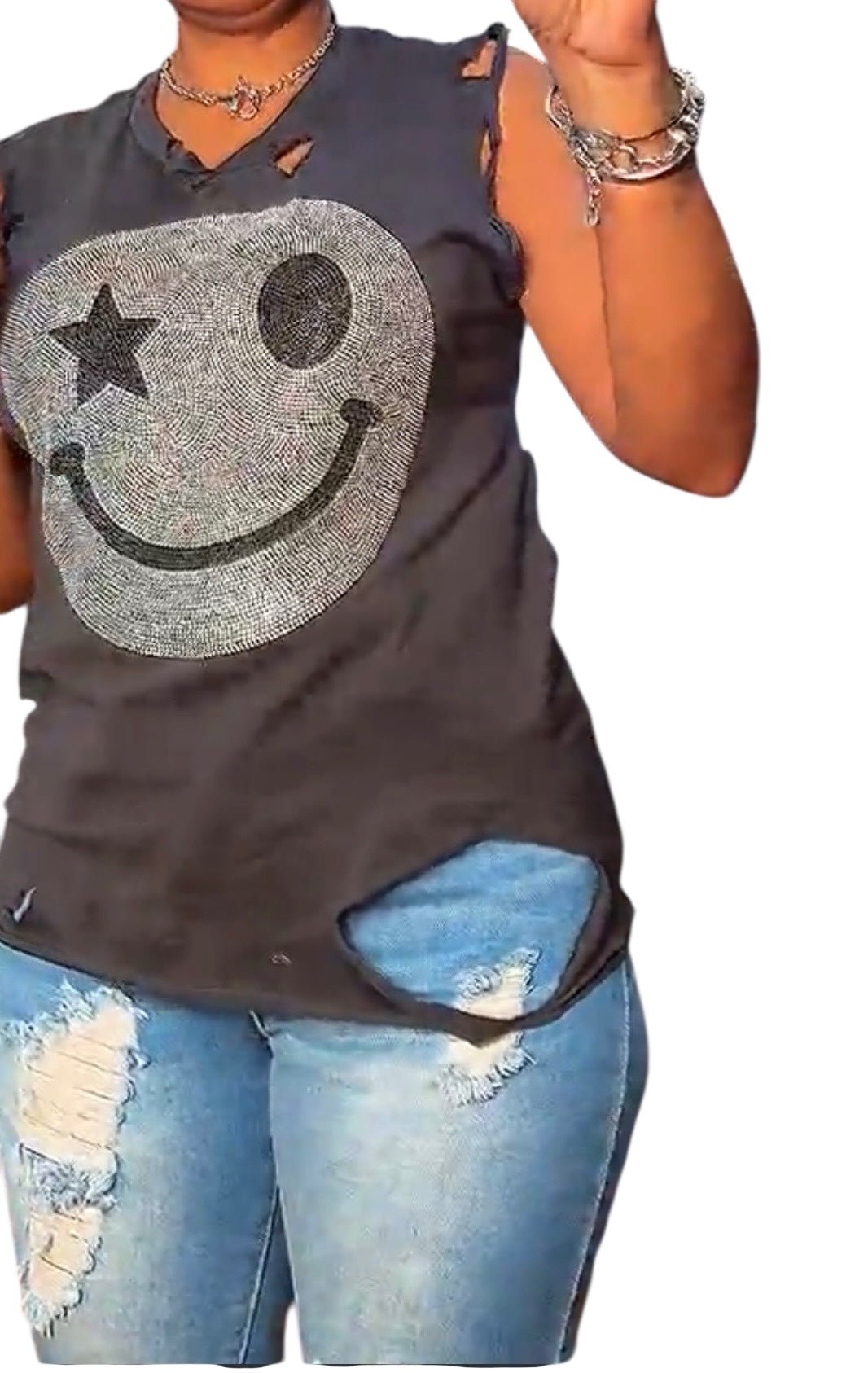 Rhinestone Graphic Tee - House of FaSHUN by Shun Melson